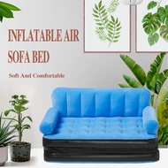 Household Lazy Foldable Mattress High Bed Intime Flocking Inflatable Air Sofa Bed Twin Bed