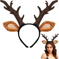 Deer Antlers Headband, Deer Costume for Women Adults, Cute Reindeer Horns Ears Costume Accessories f