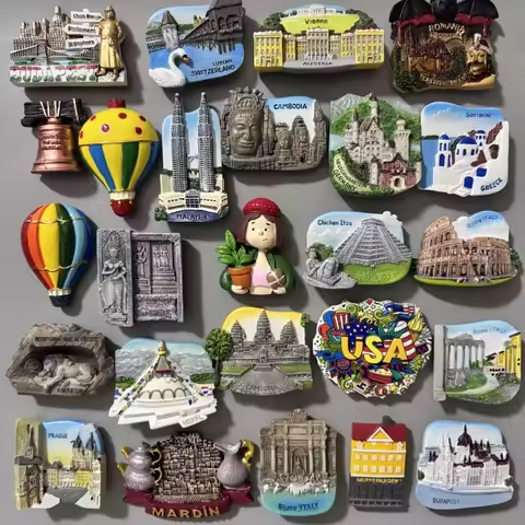 Fridge Magnets Swetzerland Luzern Turkey Greece USA Mexica Budapest ITALY Cambodia Germany Nepal Pra