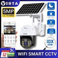 VISTA 5MP UHD Solar CCTV Wireless Camera 4G SIM Card CCTV Outdoor WIFI Solar Camera Waterproft