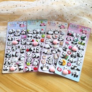 4Pcs Cute 3D Panda Embossed Stickers for Stress Relief Planner & Craft Decor