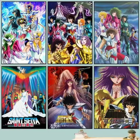 Saint Seiya Classic Anime Poster Art Self-adhesive Art Small Poster HD Quality Poster Wall Art Paint