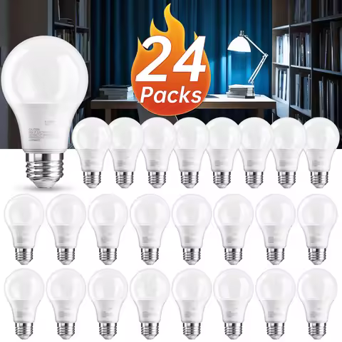 4/6/12/24pcs 5000K A19 E26 LED Bulb, Bright White, 60 Watt Equivalent LED Bulb, A19 Standard Bulb, 8