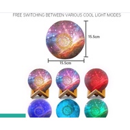 3D Printing Quran Recite Bluetooth Speaker 7 Color Moon Lamp apps and Remote Control