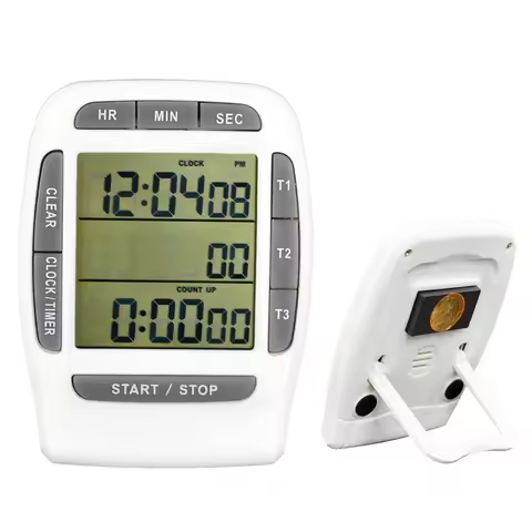 Digital LCD Multi-Channel Kitchen Magnetic Timer Countdown Laboratory Cooking 3 Channel Timers Hour/