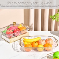 LullaHome Transparent Buffet Food Tray With Cover Dish Tray with Lid bekas buffet bekas kaca bertutu