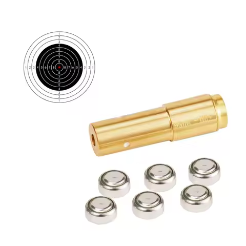12GA 20GA 5.45x39 7.62x39 9x19mm 5.56 .223 .308 9mm .40 .45 Gauge Red Laser Bore Sighter Training Bo