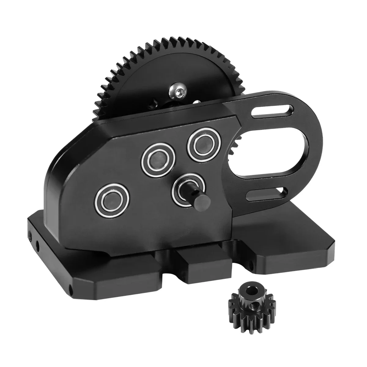 Aluminum 2Low Transmission 30% OD Gearbox with Delrin Skid Spur Gear for 1/10 RC Crawler Capra SCX10