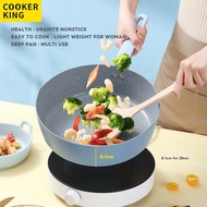 COOKER KING《Deepen 8.1cm》Granite Nonstick Fry Pan Frying Pan SuitFor Gas,Induction,Electric Stove, 24cm/26cm/28cm