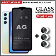 PACKAGE 2 INC 1 TEMPERED GLASS SAMSUNG GALAXY A34 5G ANTI OIL - SAMSUNG A34 5G
