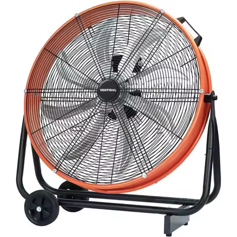 24 Inch Industrial Floor Fan, 3-Speed High-Velocity Shop Fan with 8 Blades, Heavy-Duty Drum Fan, 950