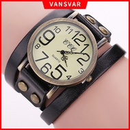Retro New Style Round Roman Number Dial Leather Strap Fashion Quartz Watch