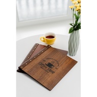 Wooden MENU BOOK A4 CUSTOM DESIGN ENGRAVE/PRINT UV