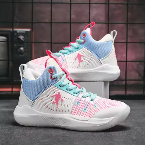 Brand Basketball Shoes For Kids Sneakers Non-Slip Cushion Boys Basketball Sneakers Sports Shoes Comf