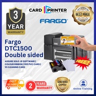 Fargo DTC1500 Dual Sided USB Ethernet ID Card Printer Free Ribbon +Cleaning Kits+PVC Card+Software