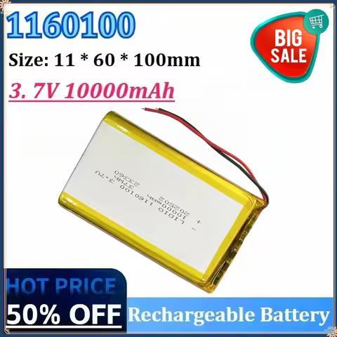 Newly 1160100 3. 7V 10000mAh Li-po High-Capacity Rechargeable Batteries for Tablet PC Power Bank MP4