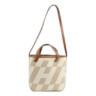 HERMES 帆布Cabas H En Biais 27手挽肩背兩用袋