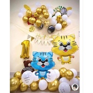 Tiger birthday balloon decoration Set 7