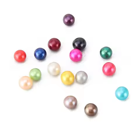 CLUCI 6-8 mm Akoya Pearl Bead for Women Jewelry Making Cultured Pearl Beads Women 16 Color Round Ako
