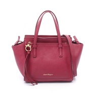 【二手】 Salvatore Ferragamo Ferragamo AMY Gancini 兩用手提包，21 F478，玫瑰紫皮革，AMY Gancini 兩用托特包