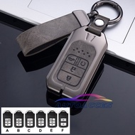 Metal Leather Full Cover Remote Key Case Keybox for Honda Vezel City Civic Jazz BRV BR-V HRV Key Holder Car Accessories