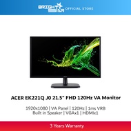 ACER EK221Q J0 21.5" FHD 120Hz VA Monitor