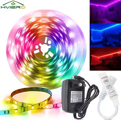 150 Led 5050 5/10M LED Strip Light 3Key IR RGB 5050 12V RGB Flexible LED Lamp Tape Ribbon TV Desktop