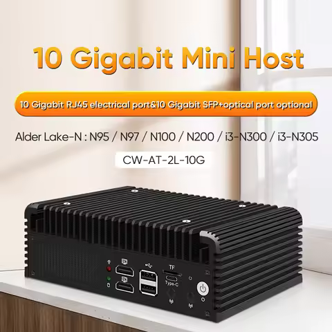 Topton Solid Firewall Mini PC Intel i3 N305 N100 2x/1x 10G LANs SFP+ 2x2.5G i226-V NVMe 2*SATA NAS C
