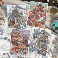 Idako [Today's Business Forty-Thirtyth Bomb] 2.5D Landscaping Chinese Style Stickers Handmade Diy De