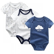 3 PCS Newborn baby clothing short sleeve cotton romper jumpsuit infant baby boy clothes 0-24 months