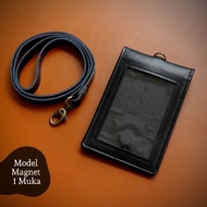 ID CARD HOLDER SAKU / NAME TAG MAGNET KULIT