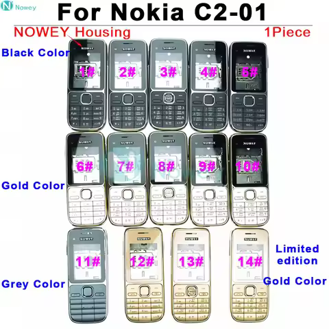 Nowey C2-01 All Cover For Nokia C2-01 Full Complete Phone Housing With English Hebrew Russian Arabic
