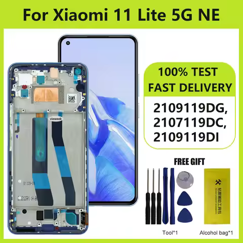 AMOLED Screen for Xiaomi 11 Lite 5G NE LCD Display Screen Touch Panel Digitizer Assembly for Mi 11 L