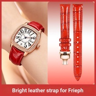 [Substitute Strap] Glossy Genuine Leather Watch Strap Women Suitable for Folli Follie Follie Barrel 