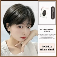 Wig Wanita Full Kepala/Wig Rambut Pendek/Wig Tanpa Poni Daily/Wig Korean Natural Wanita/Wig Rambut W