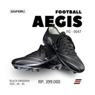 SAIFEIN Aegis Black Obsidian Anti-Slip Lightweight Premium FG TF Outdoor Men's Soccer Shoes