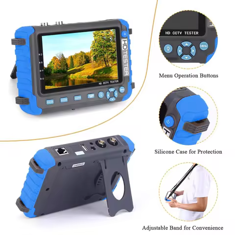 8MP CCTV Security Camera Tester 5Inch CCTV Tester Monitor AHD/CVI/TVI CVBS Analog CCTV Cameras Teste