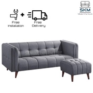 | SKModernFurniture | Fabric 3 Seater Sofa + Stool