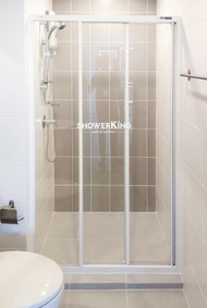 ชาวเวอร์คิง ฉากกั้นอาบน้ำ DIY Shower-in-a-Box Series รุ่น SD01 บานเลื่อน3ตอน ขนาดสั่งตัด W80-170 H180ซม. กระจกนิรภัยเทมเปอร์มอก.หนา 4มม.