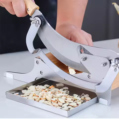 Manual Slicer Ginseng Slicing Machine Maca Cutter Cutting Chinese Herbal Beef Jerky Dried Vegetable 