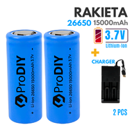 PRODIY RAKIETA 15000MAH 3.7v Battery 26650 Original 26650 Rechargeable Battery 26650 Bateri Li-ion B