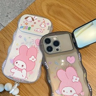 Pink Rabbit wave mirror iphone case 6/6plus/6s/6splus/7/7plus/8/8plus/x/xs/11/12/13/14/pro/max/proma