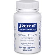 Pure Encapsulations Hypoallergenic D3 K2 4000IU 120 Capsules Gentle Safe Formula Support Maternal Bo