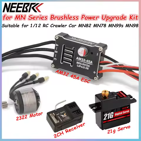 NEEBRC 2322 2600KV 3500KV Outrunner Brushless Motor AM32 45A Metal ESC for 1/12 RC Crawler Car MN99S