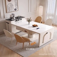 Modern Light Luxury Stone Plate Living Room Retractable Kitchen Island Dining Table Mahjong Table Double-Use Home Automatic Mahjong Machine
