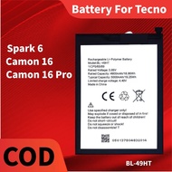 Battery For TECNO Spark 6 Camon 16 / 16 Pro Bateri BL-49HT