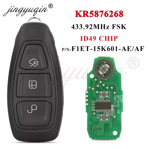 jingyuqin KR5876268 Smart Remote Car Key For Ford Kuga Fiesta Focus Grand C-Max 2011+ 433Mhz ID49 Ke