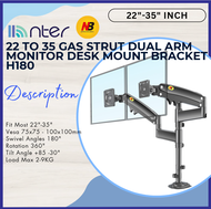 NB North Bayou H180 22"-35 22 24 32 Inch TV Monitor Double Dual Arm Table Desk Mount Bracket NB H180