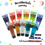 SAKURA (ซากุระ) สีอะคริลิค ขนาด 75ml (Acrylic) รุ่น XAC75 กันน้ำ สีไม่เปลี่ยนเมื่อแห้ง (จำนวน 1 หลอด)