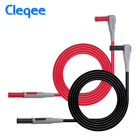 Cleqee P1032 P1033 Multimeter Test Cable Injection Molded 4mm Banana Plug Test Line Straight to Curv